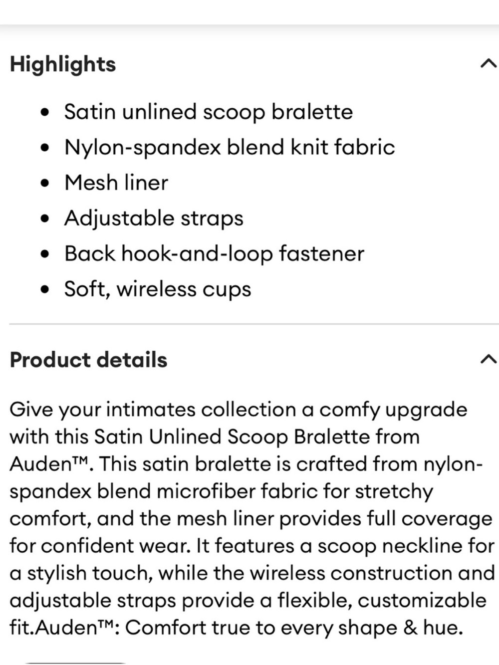 Auden Satin Unlined Scoop Neck Bralette Rich Red Various Sizes | NWT - Picture 4 of 10